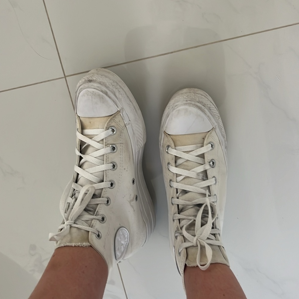 White platform converse